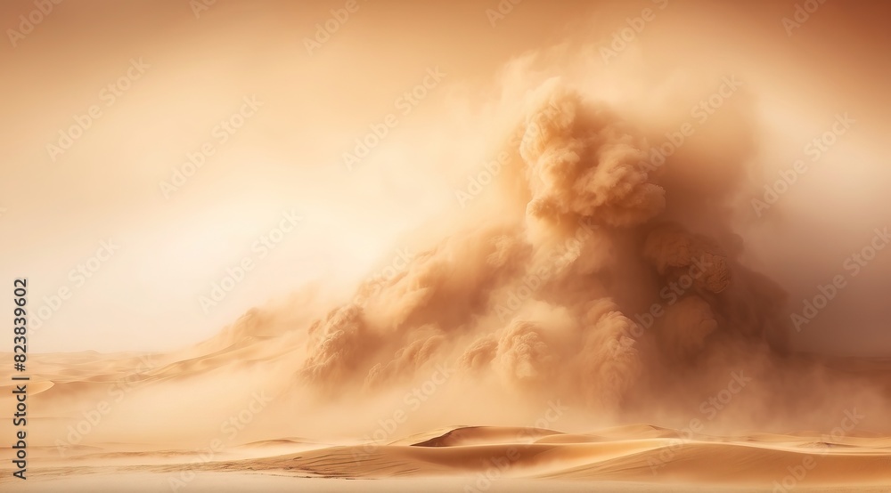 Dramatic sand storm in desert, background