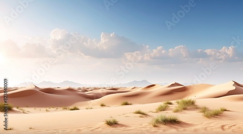 3d realistic background of sand dunes. desert landscape