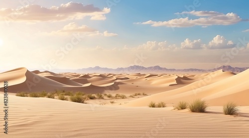 3d realistic background of sand dunes. desert landscape