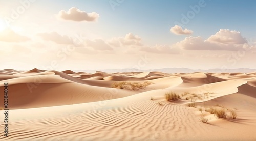 3d realistic background of sand dunes. desert landscape