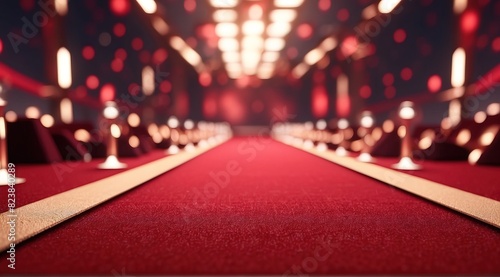 Red carpet.3d generative, soft defocused background