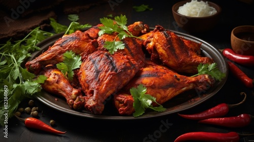 Tempting tandoori chicken showcasing rich flavor and succulent texture