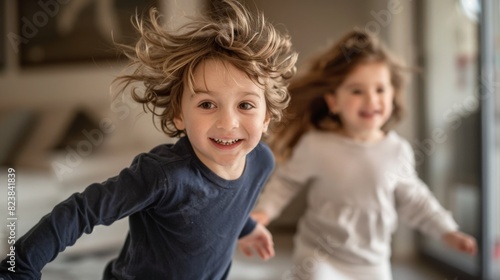 Joyful Siblings Playing Indoors