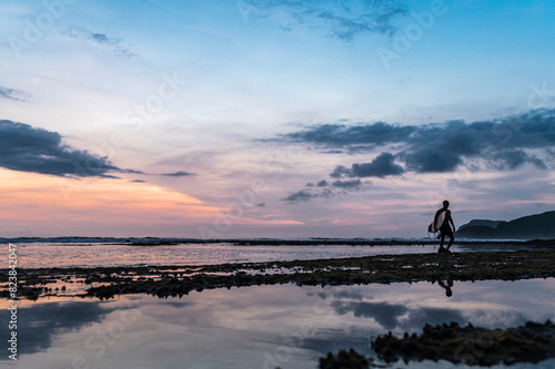 Surfer Board in Hand after Surf Sesion, Travel Lifestyle