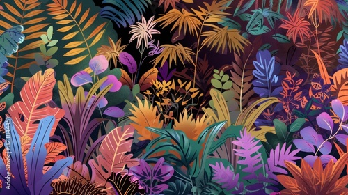 beautiful botanical leaves on a colorful background wallpaper