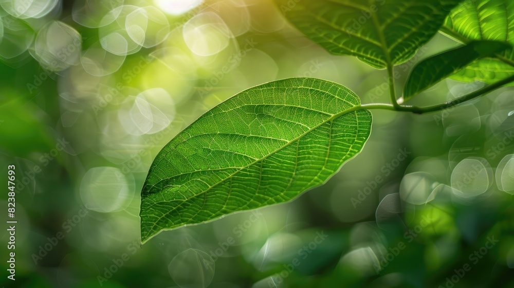 Emerald Symphony: A Vibrant Green Leaf Dancing in the Breeze Emerald Symphony: A Vibrant Green Leaf Dancing in the Breeze
