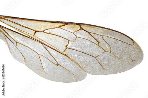 Bee wing isolated on white background	