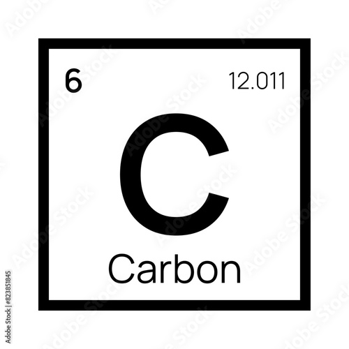Carbon chemical element of the periodic table. Vector isolated symbol C