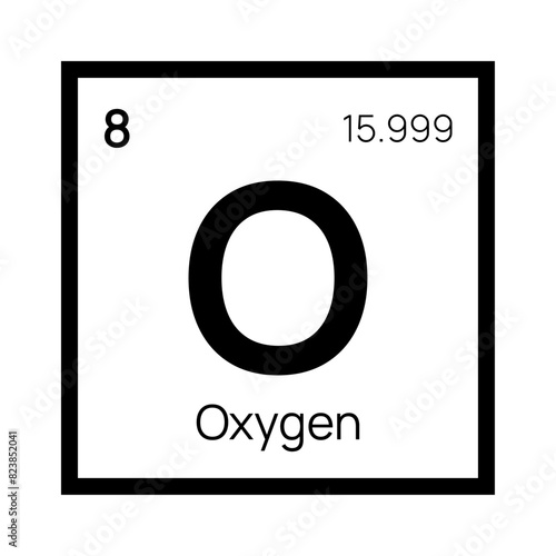 Oxygen chemical element of the periodic table. Vector isolated symbol O