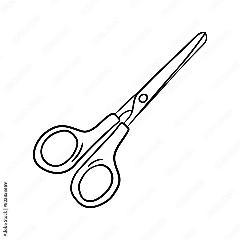 Scissor vector icon in doodle style. Symbol in simple design. Cartoon object hand drawn isolated on white background. Scissor vector icon in doodle style. Symbol in simple design. Cartoon object hand drawn isolated on white background.