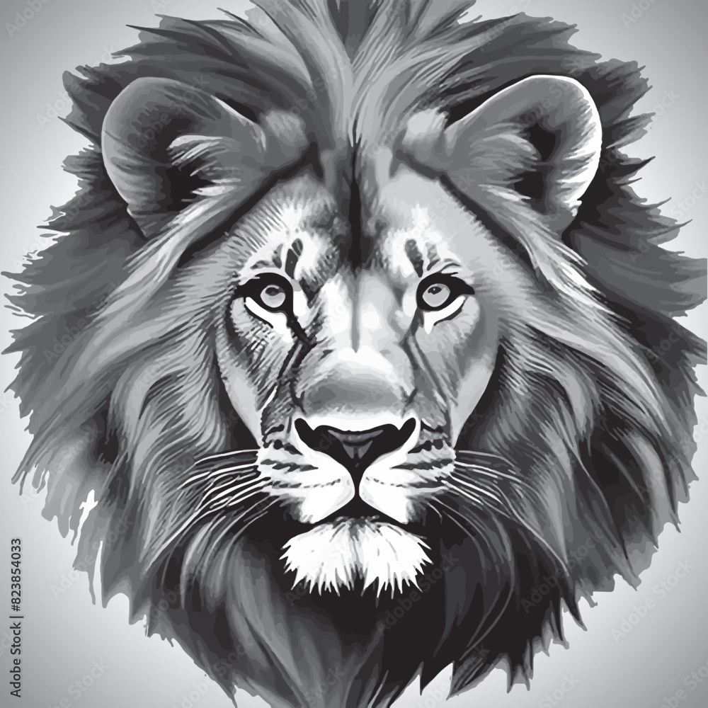 Fototapeta premium Lion Head Vector, Illustration
