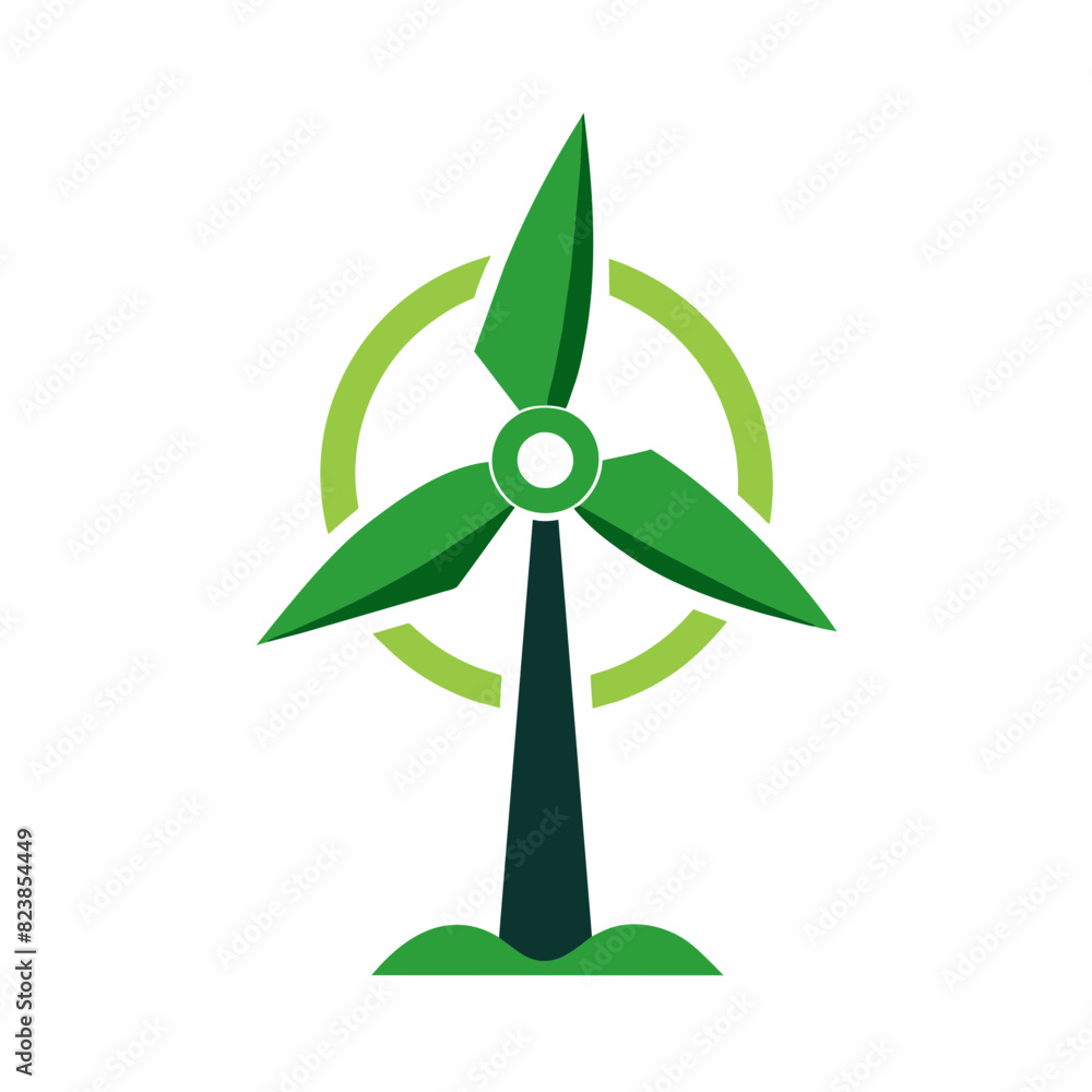 Electro Windmill Sustainable Energy logo on a white background Electro Windmill Sustainable Energy logo on a white background