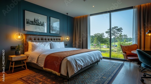 Bedroom With Large Bed and Window