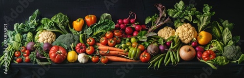 There are numerous fruits and vegetables captured in the image