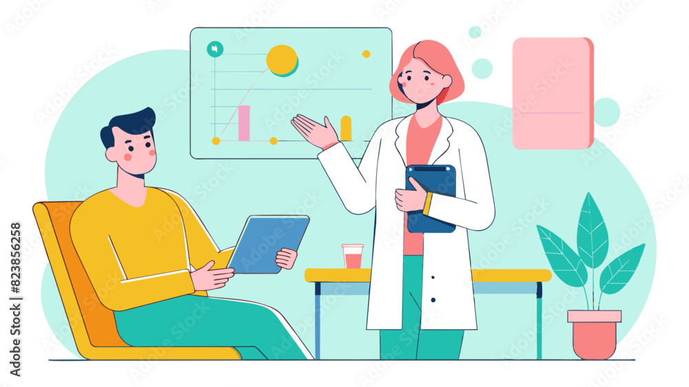 Professional Doctor Consultation with Male Patient in Modern Clinic Professional Doctor Consultation with Male Patient in Modern Clinic