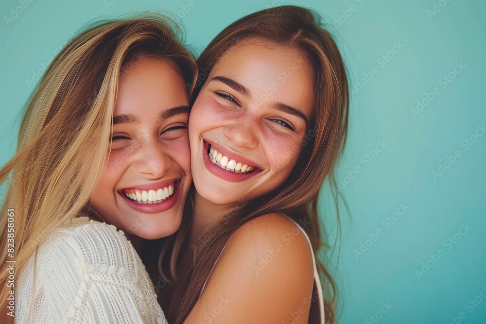 Radiant Love: Happy Mother and Daughter Embrace Radiant Love: Happy Mother and Daughter Embrace