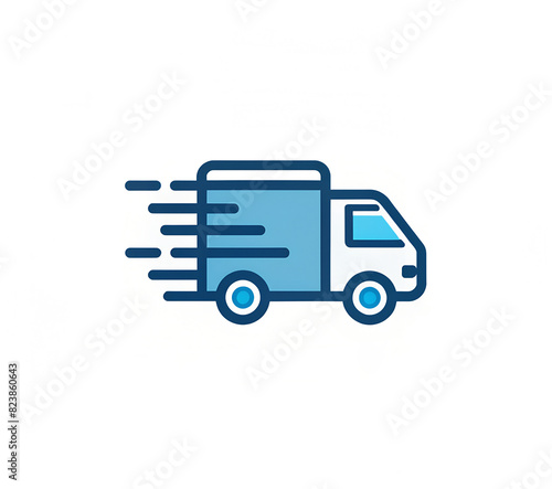 Logo for delivery company, truck blue colors