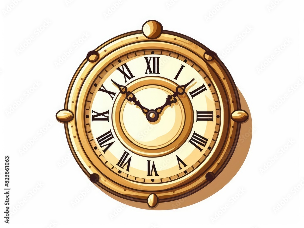 Fototapeta premium Clock illustration isolated on white background