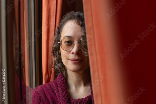 Woman with round glasses photo