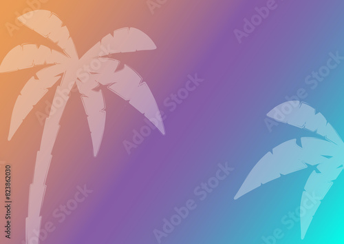 Illustrative template with palmtrees and a colorful background.