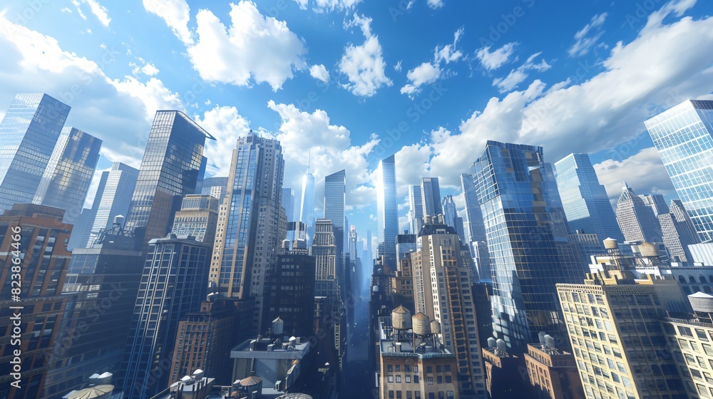 Fototapeta premium Manhattan City Scenery Business Background