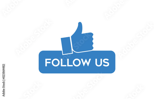Blue "Follow Us" Button with Thumbs Up