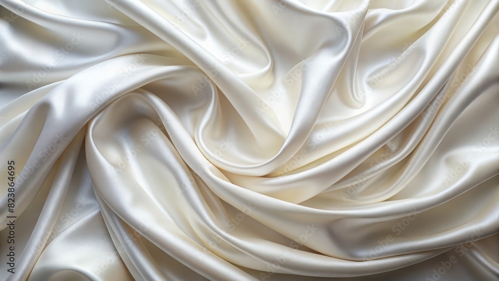 Background texture fabric soft white blurred abstract calm peaceful shine movement natural graphic satin silky material effect ripple fashion elegant fold smooth beauty new textile luxurious silk. Background texture fabric soft white blurred abstract calm peaceful shine movement natural graphic satin silky material effect ripple fashion elegant fold smooth beauty new textile luxurious silk.