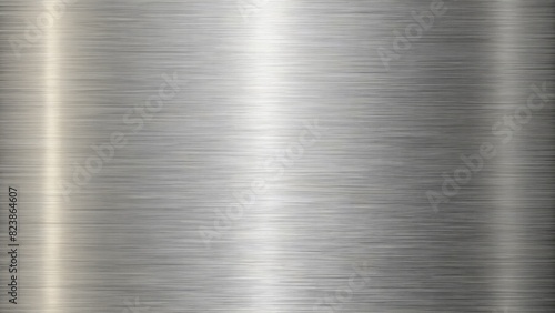 Seamless brushed metal plate background texture tileable industrial dull polished stainless steel aluminum or nickel finish repeat pattern high resolution silver grey rough metallic 3d rendering.