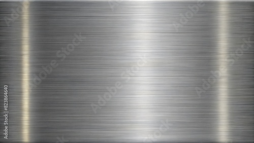 Seamless brushed metal plate background texture tileable industrial dull polished stainless steel aluminum or nickel finish repeat pattern high resolution silver grey rough metallic 3d rendering.