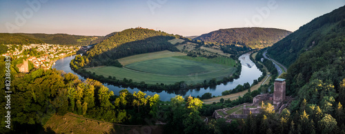 Panoramic view of Neckar in Odenwald photo