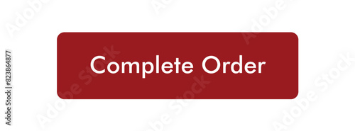 Red "Complete Order" Button Vector (PNG)