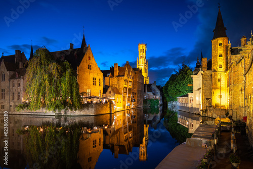Belfry of Bruges at Night photo