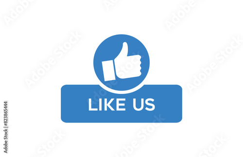 Blue "Like Us" Button with Thumbs Up