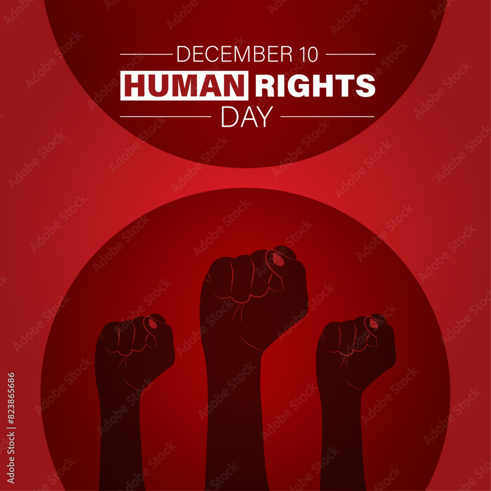 International Human Rights Day square poster template design. Best for campaign for the Rights of Humanity. International Human Rights Day square poster template design. Best for campaign for the Rights of Humanity.