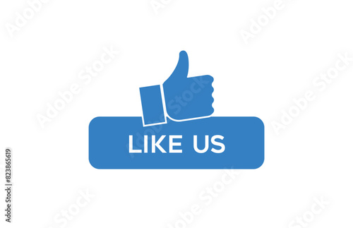 Blue "Like Us" Button with Thumbs Up