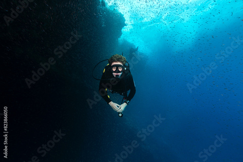 Boy Scuba Diving photo
