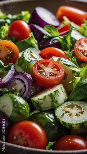 Vibrant and fresh garden vegetable salad