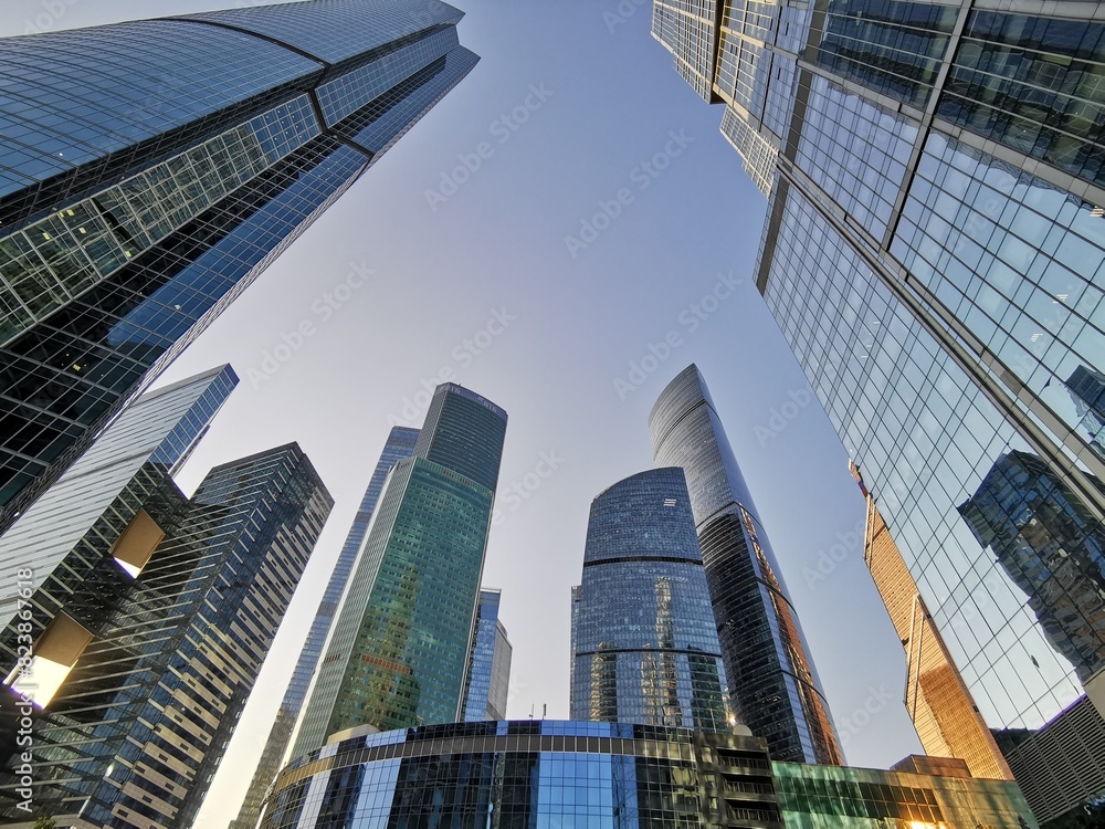 Group of Tall Buildings in Moscow City Business Quarter