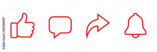 Like, comment, share and subscribe icons