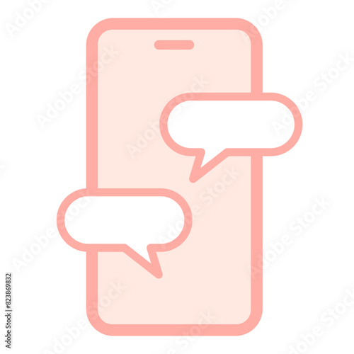 LINEメッセージを送るスマホ画面のシンプルなアイコンイラスト