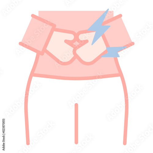 腹痛のシンプルなアイコンイラスト