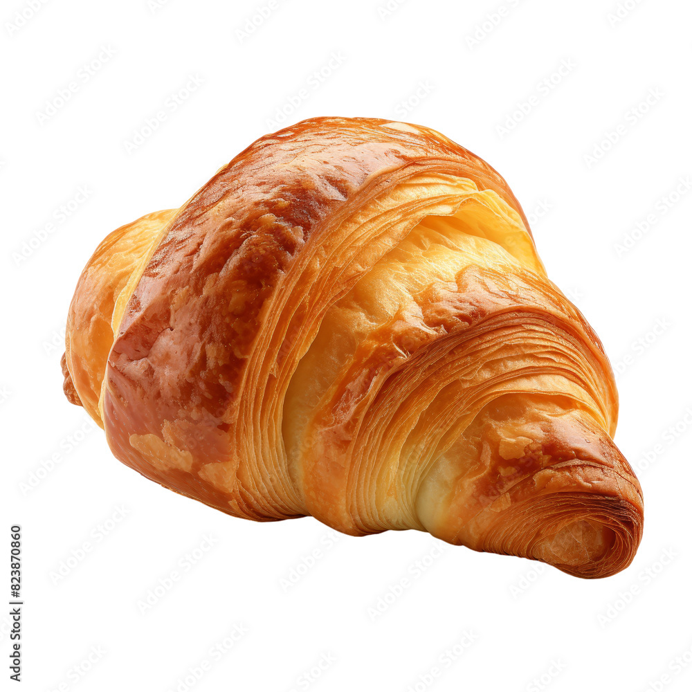 A croissant isolated on transparent background, png, cut out