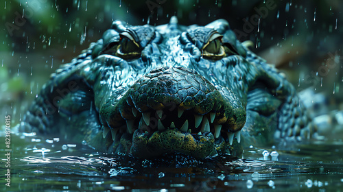 Scary crocodile looking like he s hungry