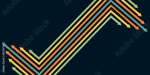 Abstract arrow direction illustration flat design copy space business leader speed concept