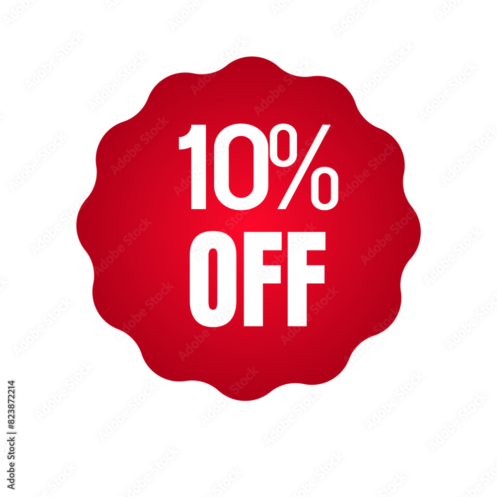 Red discount label, Discount label, Label sale 10% off Red discount label, Discount label, Label sale 10% off