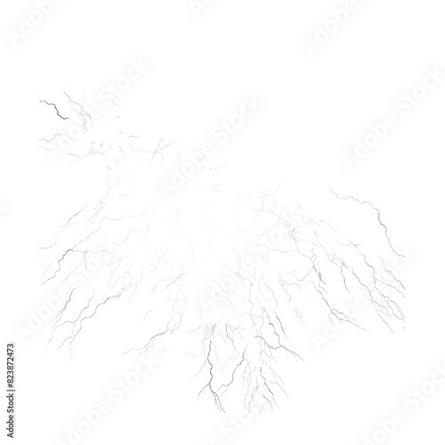 A dark, stormy cloud with lightning bolts isolated on transparent background, png, cut out