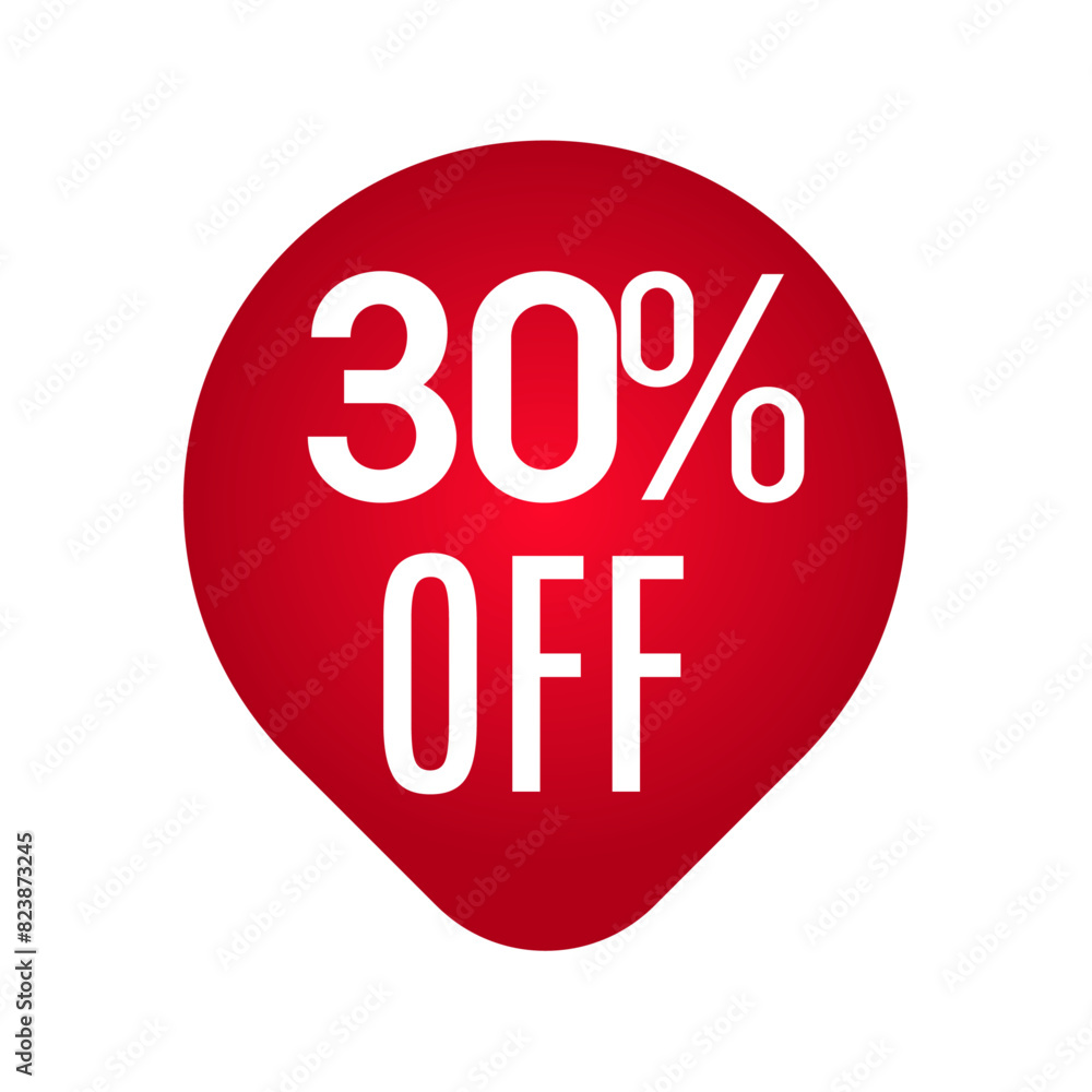 Red discount label, Red percent sign, Red discount label, Label 30% off Red discount label, Red percent sign, Red discount label, Label 30% off