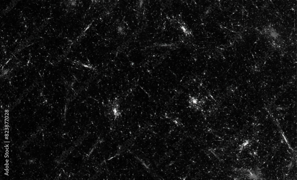 Obraz premium Closeup of black-white old grunge overlay particles texture background, monochrome vintage effect with noise, scratch, dust.