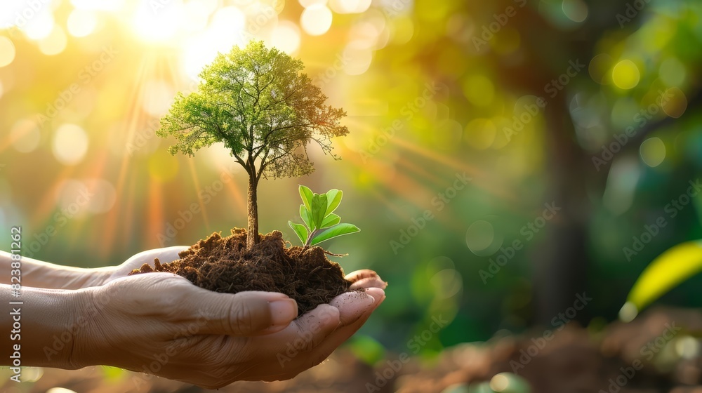 Fototapeta premium Sustainability focuses on meeting present needs without compromising the ability of future generations to meet theirs