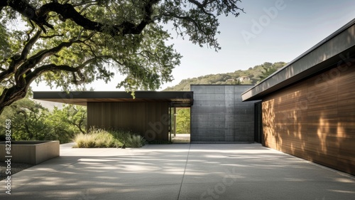 Wallpaper Mural Modern house with empty driveway Torontodigital.ca